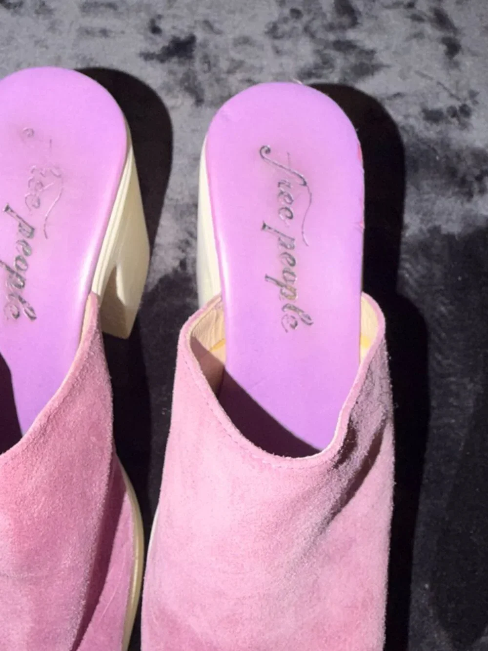 Free People - Zoe Platform Sandals - White, Purple - 10